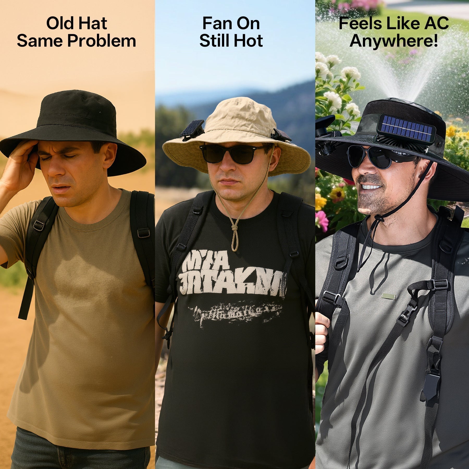 Eco - Solar Cooling Adventure Hat - VibeGreen
